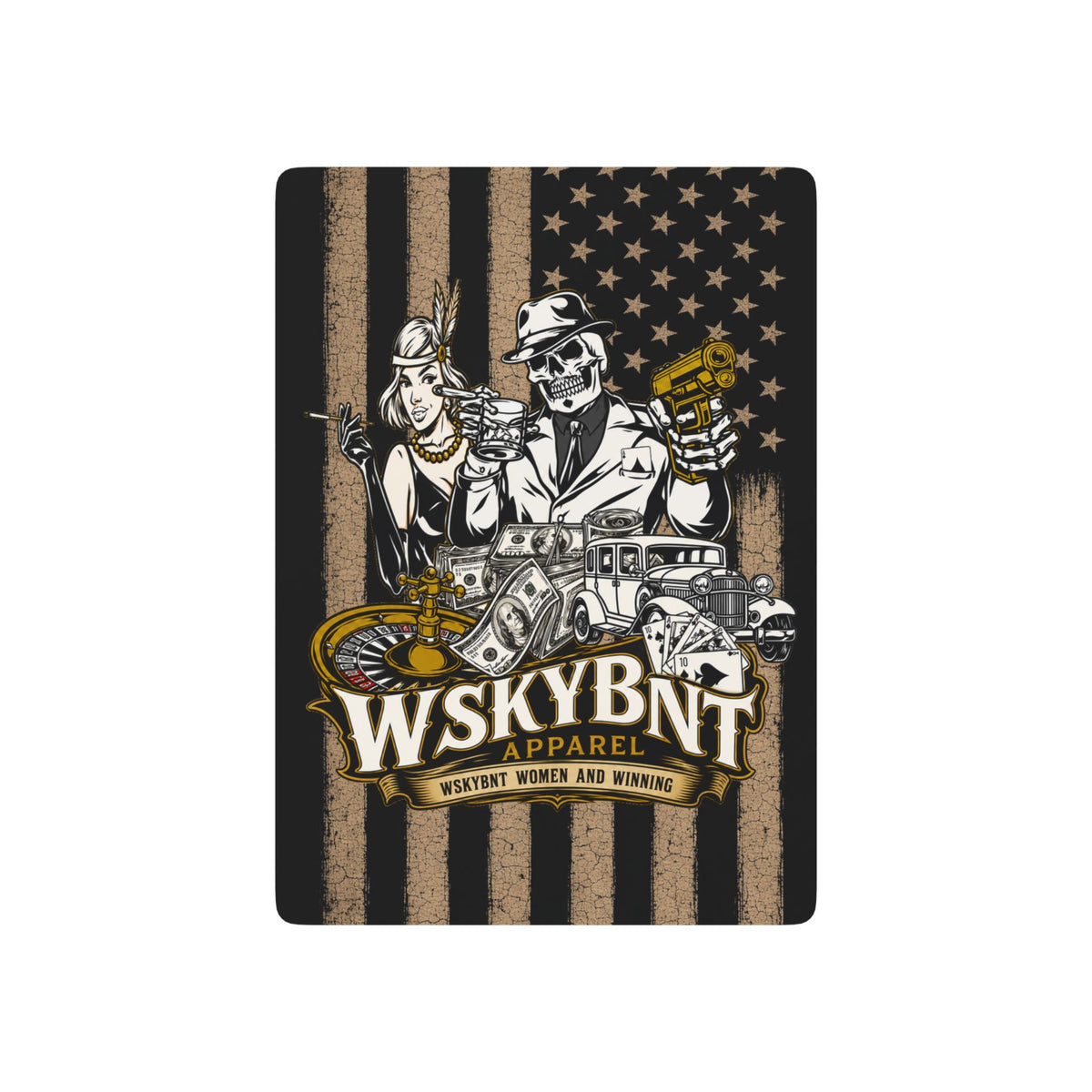 Poker Playing Cards — Vintage Americana Skull & Gangster Design Deck