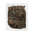 Vintage Truck Velveteen Plush Blanket — 'Built to Work, Made to Survive' Rustic Ford Design