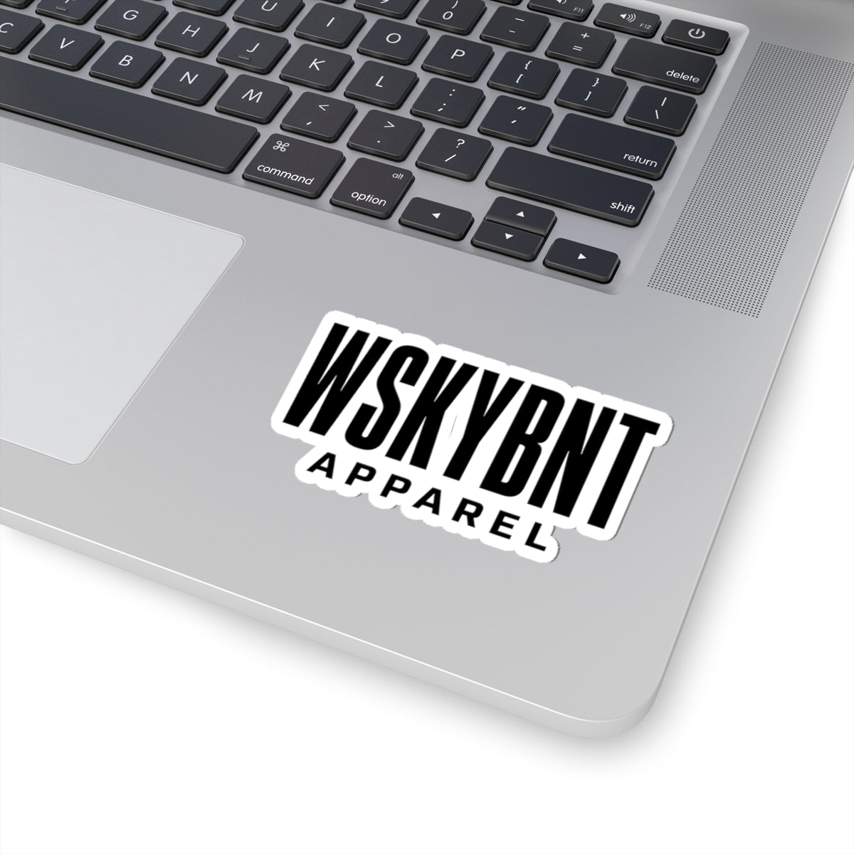 WSKYBNT Apparel Logo Kiss-Cut Sticker — Bold Monochrome Brand Decal for Laptops, Water Bottles & Gear