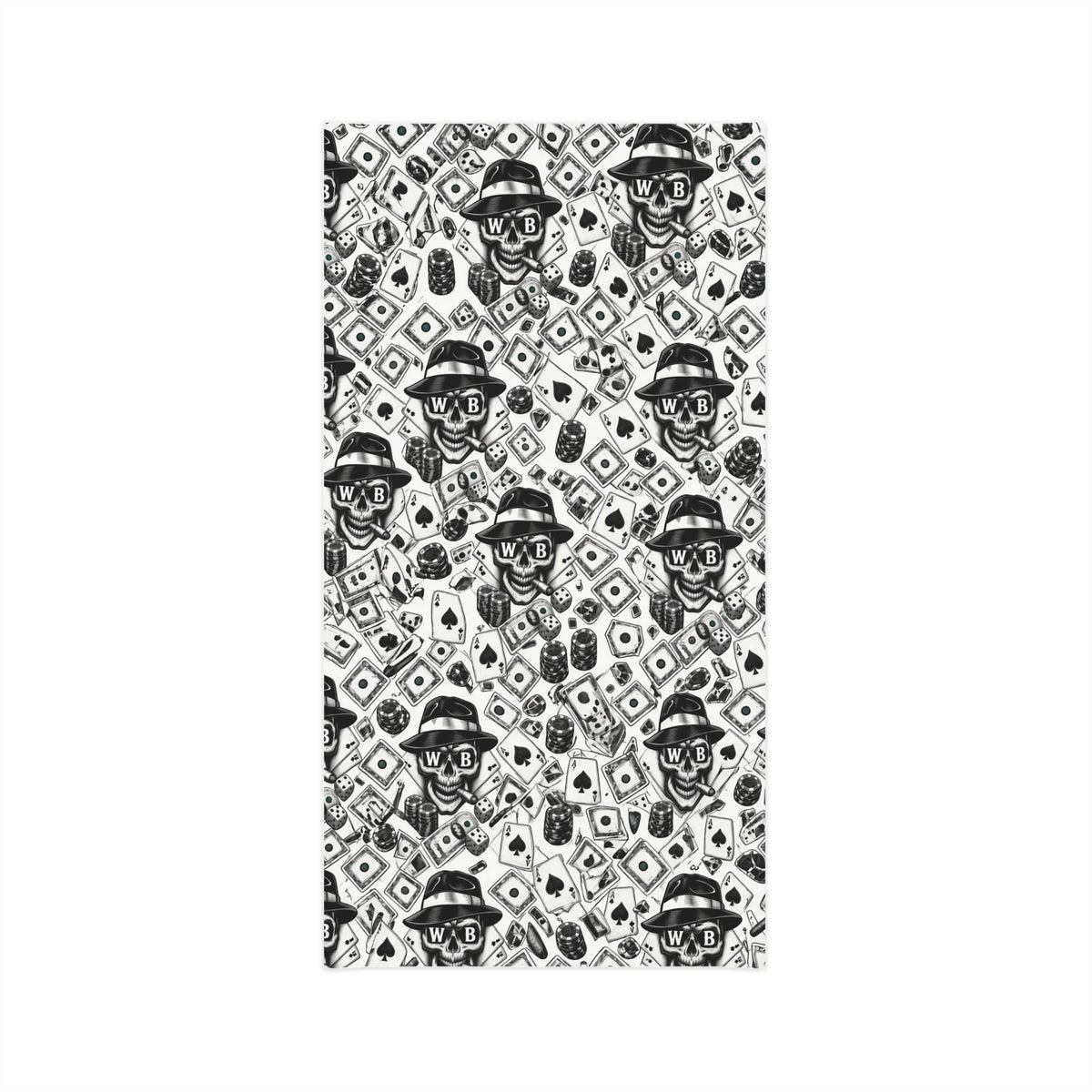 WSKYBNT GMBLR Midweight Neck Gaiter — Black & White Day of the Dead Bandana