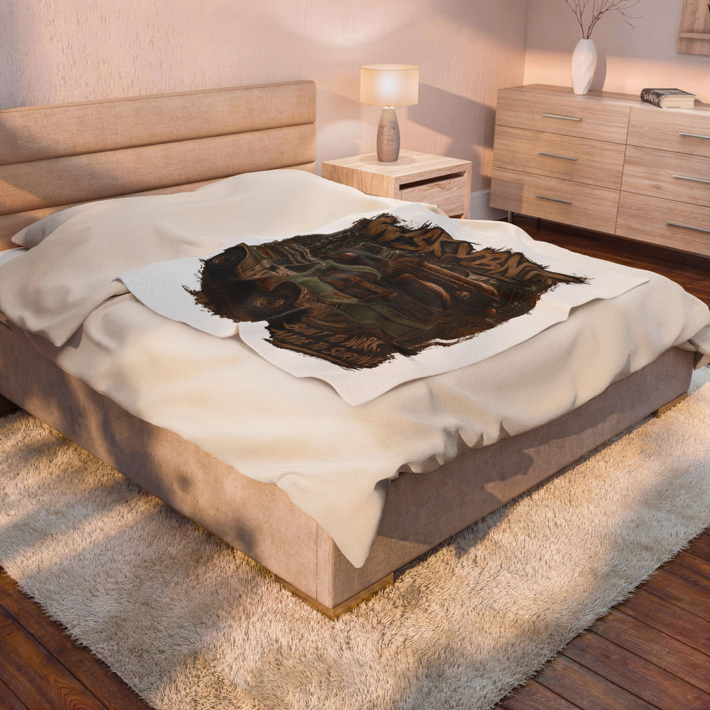 Vintage Truck Velveteen Plush Blanket — 'Built to Work, Made to Survive' Rustic Ford Design