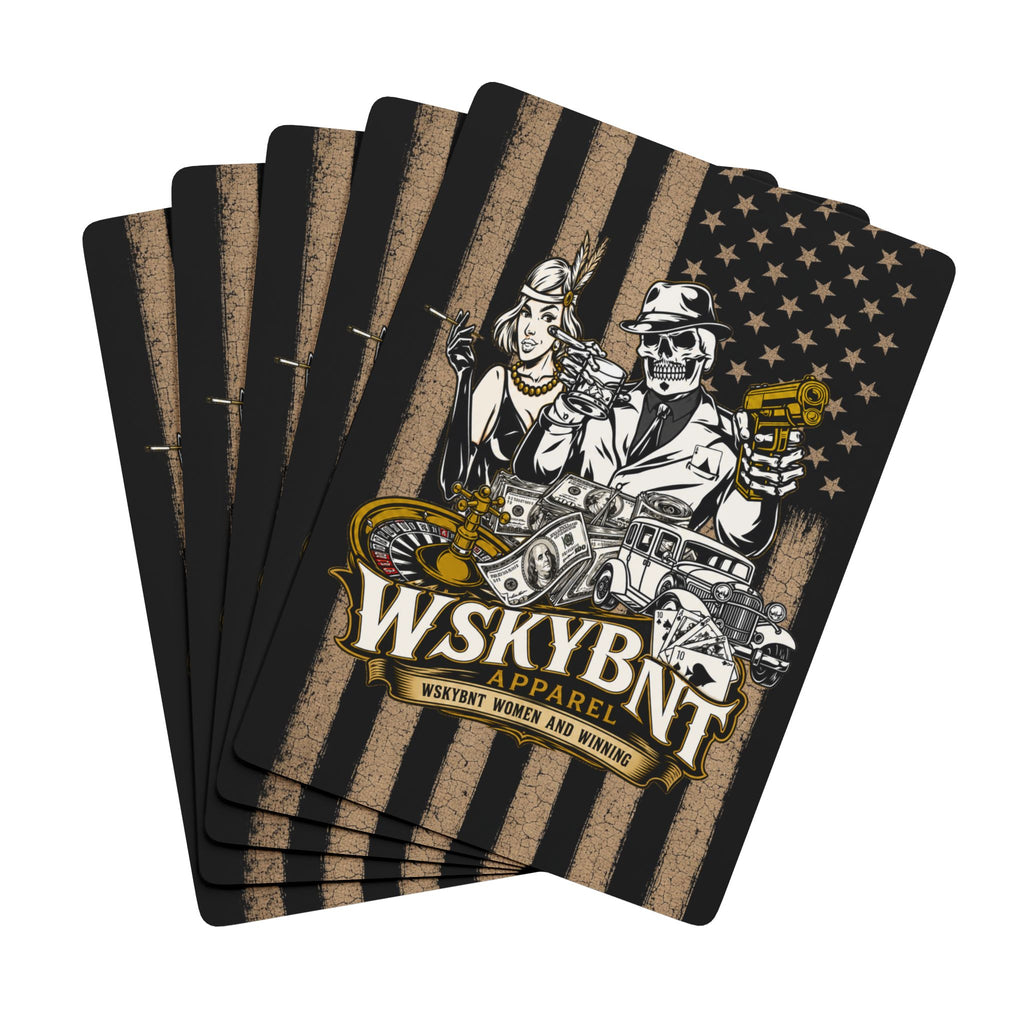 Poker Playing Cards — Vintage Americana Skull & Gangster Design Deck